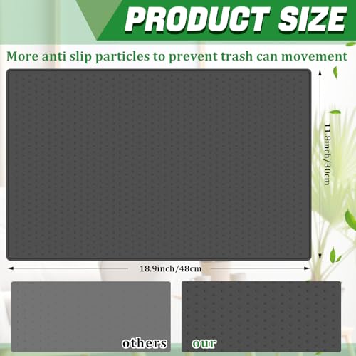Image of Tinideya Waterproof Trash Can Mat with Raised Edge Non Slip Under Garbage Mat Trash Can Pads Protective Silicone Rubber Tray for Kitchen to Avoid Spills Floor Scratches(Black,11.8 inch X 18.9 inch)