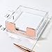MultiBey Sticky Notes Memo Pad Holder Dispenser Rose Gold with Clear Desk Supplies Organizer Accessories for Office Home Schools (Rose Gold)