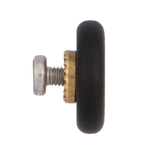 Amig - Duschabtrollager | Satz mit 2 Stück | Ø 16 mm | Mit Frontlager und M3x6 Schraube | Für Schiebetüren von Badezimmern | Schwarzes Polyamid.