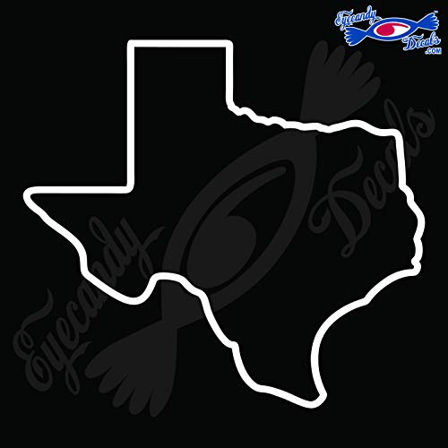 Image of Texas State Outline 6 INCH White Decal Sticker