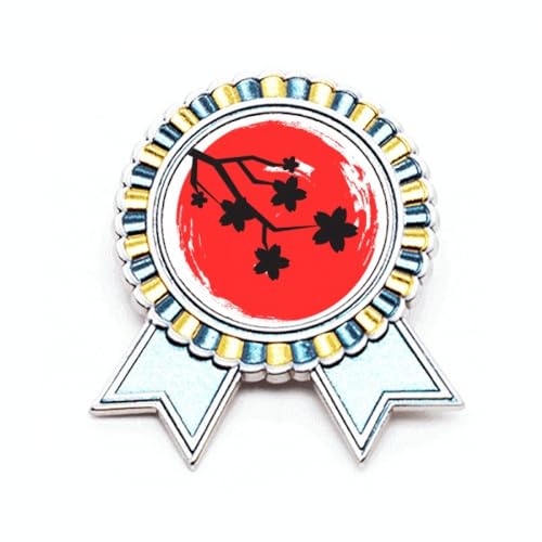 Broche motif japonais en métal taille M idéale pour accessoiriser une veste