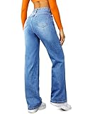 FUNUCA Straight Leg Jeans for Women Blue