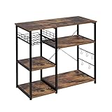 Industrial Kitchen Baker’s Rack, 3-Tier + 4-Tier Microwave Oven Stand Kitchen Organizer...