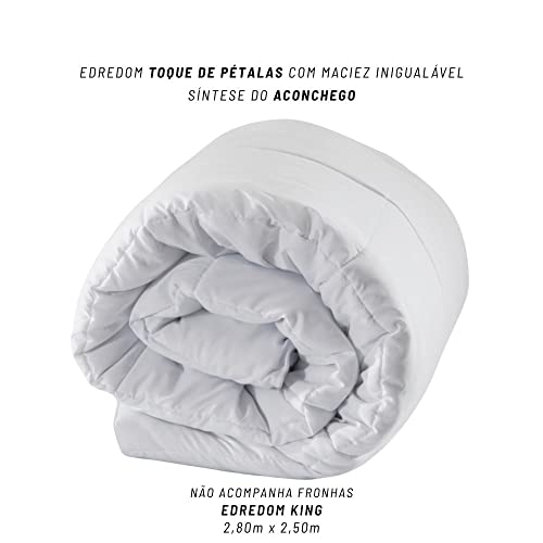 Edredom King Kacyumara Toque de Pétalas Maciez Extrema Branco