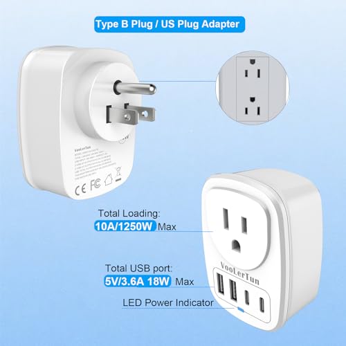 VooLerTun Outlet with USB Ports Cruise Approved Power Strip Wall Outlet Extender Splitter, USB Outlet Plug 2 Pack for Dorm School Office Home Cruise Essentials — view 3