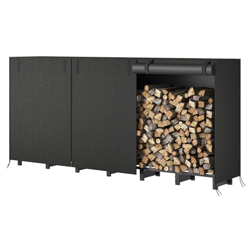 HOOBRO Kaminholzregal mit Abdeckung für Innen- und Aussen...