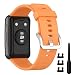 Produktbild Keweni Armband Kompatibel mit Huawei Watch Fit. Silikon Ersatz Armbänder für Huawei Watch Fit Smartwatch Uhr Herren Ersatzarmband (Orange)