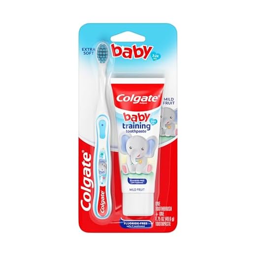 Colgate Baby Training Toothpaste and Toothbrush Kit, Mild Fruit Flavor Set for Ages 3-24 Months