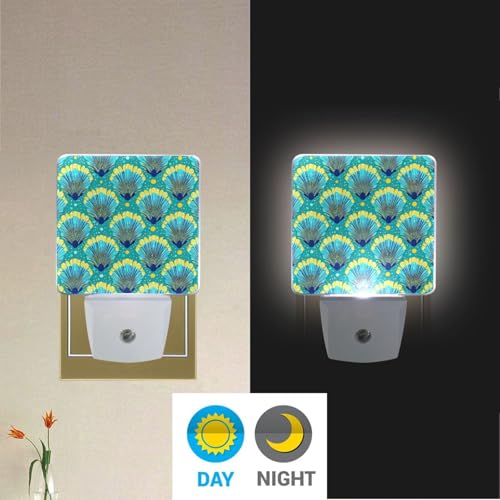 Lámpara de noche con sensor LED, color azul aqua y amarillo miniatura 4