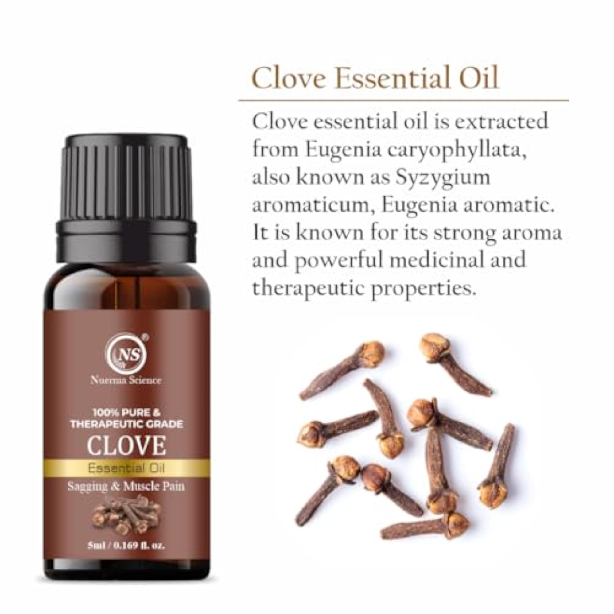 Clove Essential Oil, 100% Pure & Natural, 5 ML