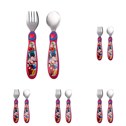 The First Years Disney Baby Mickey Mouse Stainless Steel Flatware for Kids (Pack of 5)