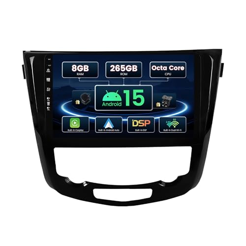 SXAUTO ¦ 8G+256G, 8-Core ¦ Android 15 IPS Autoradio pour Nissan X-Trail Qashqai J11 Rouge(2014-2018) - sans Fil Carplay/Android Auto/DSP Caméra + MIC - 10.1...