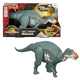 Mattel Jurassic World Rebirth Wild Roar Maiasaura Dinosaur Toy with Tail-Controlled Chomp Multi-Direction Attack & Sound, Posable & Digital Play