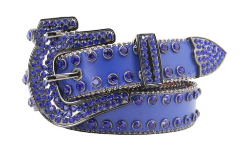 Pulcykp Rhinestone Western Belt Studded Belts For Men Strap Bling White Belts Jeans Belt3