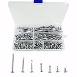 Großartig zum Aufbewahren: 200 Stück M4,8 waferkopf Bohrschrauben mit einem praktischen Kunststoff-Organizer-Koffer für eine einfache Lagerung