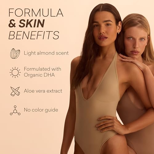 Image of Brown Bee Hydro Self Tanning Mousse Refill 200 ml - Clear Fast-Drying Self Tanner Mousse with Organic DHA, Almond Scent, Eco Refill