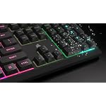 Corsair K55 CORE RGB Membrane Wired Gaming Keyboard – QWERTY US Layout – Quiet, Responsive Switches – Spill Resistance – Ten-Zone RGB – Media Keys – iCUE Compatible – PC, Mac – Black - Image 4