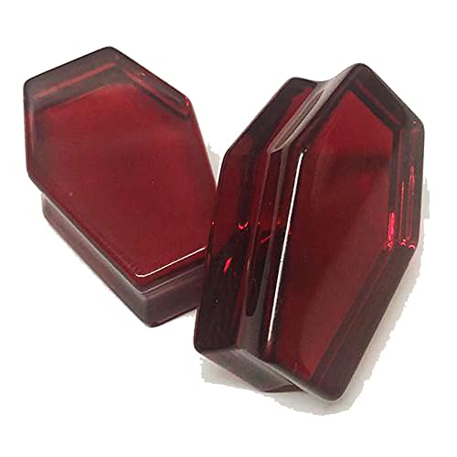 Bouchons d'oreille double évasée en verre rouge sang pour remplacer les plugs ternes
