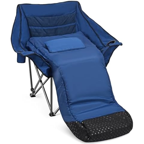 Warm-U-FEET Oversized Camping Chair with Foot Pocket, Side Pocket, Cup Holder, Carry Bag, Heavy Duty Comfort Fully Padded Sports Chair for Adults, Ideal for Winter, Ice Fishing, Hunting, RV, 400 LBS Cover
