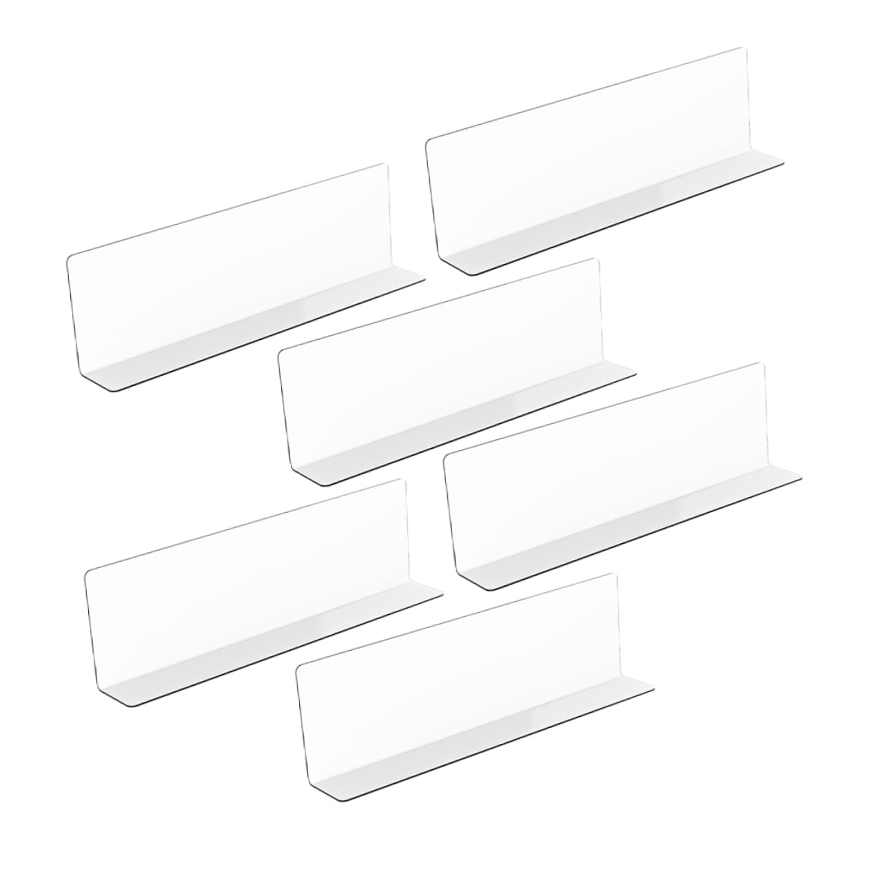 OKUMEYR 6pcs Transparent Shelf Dividers for Supermarket Store Organization Easy to Use Separators for Drinks Snacks More Design for Neat Display