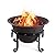 Cast Iron Fire Pits, Outdoor Round Wood Burning Fire Pit Bowl with Mesh Screen,Fireplace Poker,29 inch cast Iron Black