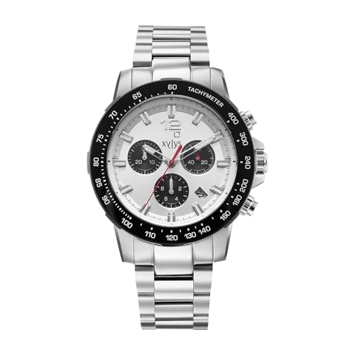 Image of Xylys Lightning with Chronograph Quartz Silver Dial Silver Stainless Steel Strap Watch for Men - 40068SM02E