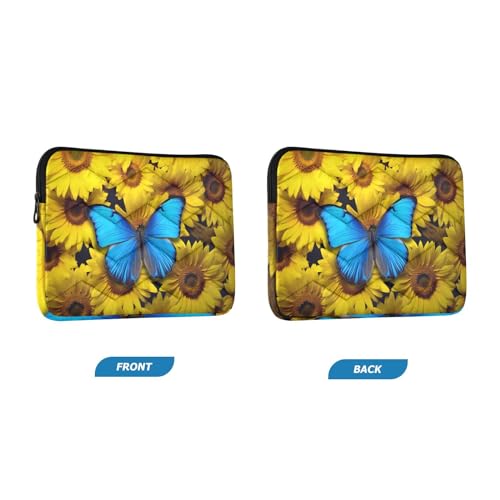 Funda para laptop 13-14 pulgadas con diseño mariposa y girasol miniatura 2