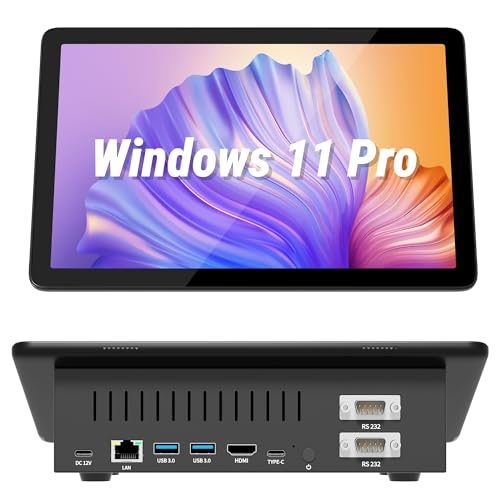 Image of HEIGAOLA Mini PC,10.1 Inch Touchscreen Win 11 Pro Mini Computer, Celeron N5095 8GB RAM /128GB ROM Mini PC with Screen,Dual RS232 HDMI,BT 5.0,WiFi 5.0,Type-C (N5095, 128, GB, 8+128 Battery)