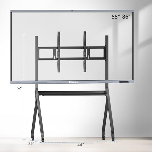 Image of Shiarffe Smart Board Stand for 55 inch- 86'' Interactive Whiteboard, Mobile Stand with Rolling Wheels for Smart Whiteboard, Fixed Frame