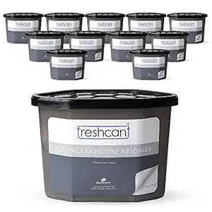 freshcant Compact Moisture Absorber by CILICAnT, Dehumidifier for Shoe Rack and Shoe Storage - Refresh Every Place - Pack Of 12 ( Odor Buster with Activated Charcoal )