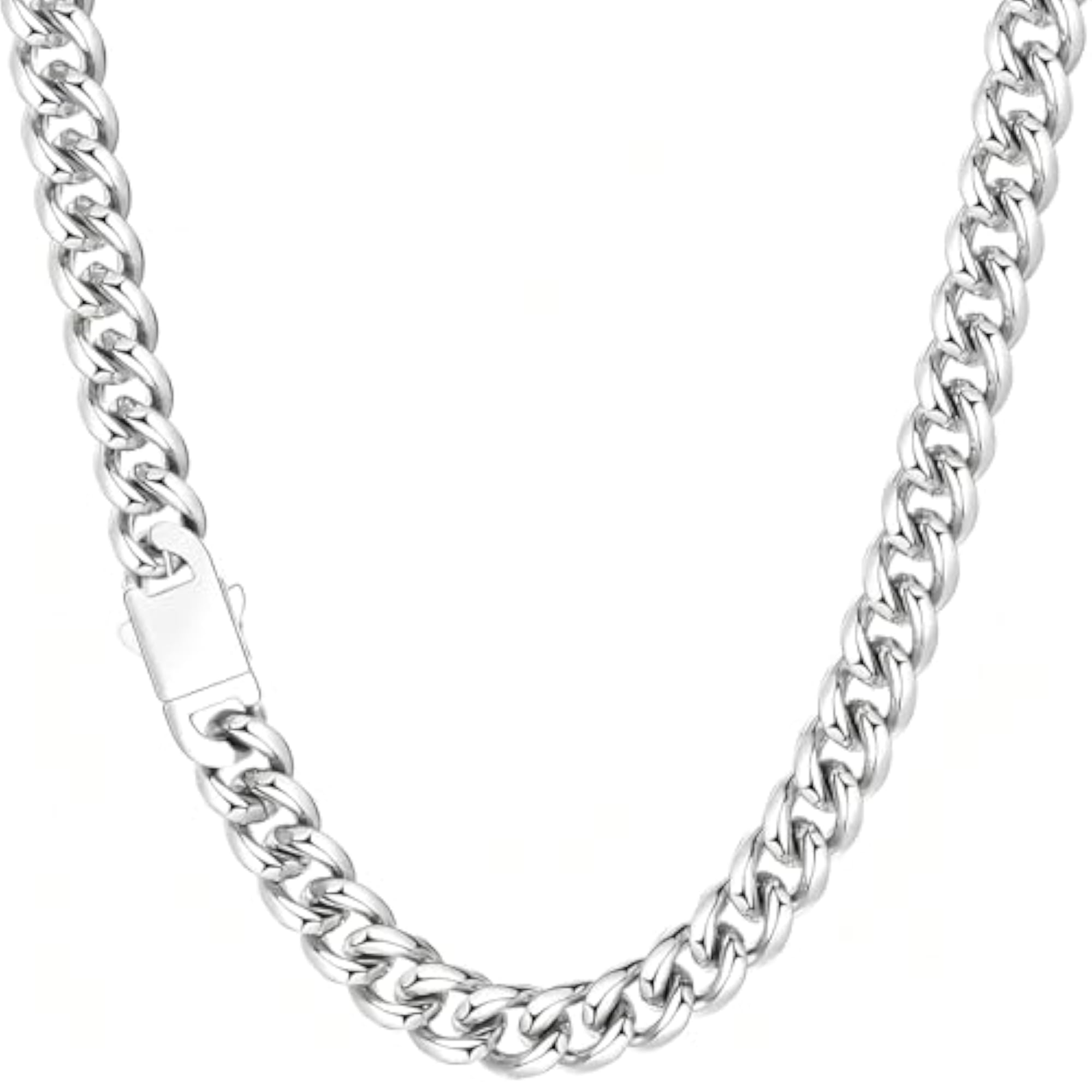 Men's Cuban Link Chain in Silver Stainless Steel