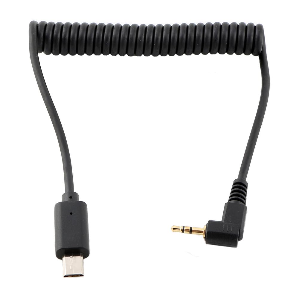 2.5mm to S2 Camera Shutter Release Cable Remote Control Cord Speedlight Flash Trigger Connect Spring Coiled Wire Cord for Sony A6700 A6600 A7 III A7 II A7S A7R A9