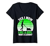 Funny Gardener Women Lawn Mower Grass Cutting Girl