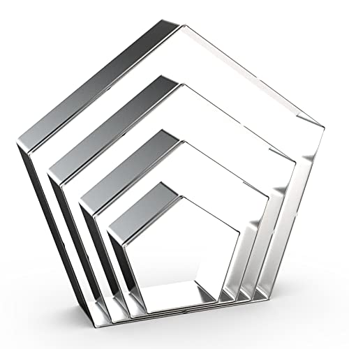 Pentagon Cookie Cutter Set Large - 5 Inch, 4 Inch, 3 Inch, 2 Inch - Geometric Cookie Cutters Shapes Molds - Stainless Steel #TOP29