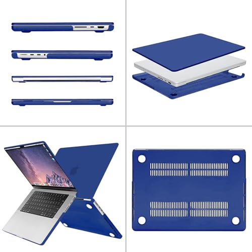 Image of MOSISO Compatible with MacBook Pro 16 inch Case 2025 2024 2023 2022 2021 M4 M3 M2 M1 A3403 A3186 A2991 A2780 A2485 Pro Max, Plastic Hard Shell&Keyboard Cover&Screen Film&Storage Bag, Royal Blue