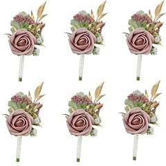 6pcs Pink Boutonniere