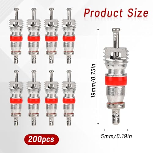 Image of 200pcs Valve Stem Cores Replacement Kit, Tire Valve Stems Standard Valve Core Universal Tire Valve Core Kit, Premium Tyre Tire Valve Cores for Most Models of Cars, Trucks, Motorcycles and Bicycles