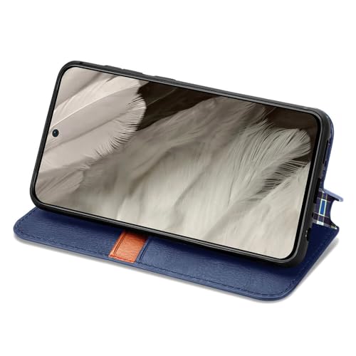 Coque Pixel 8 cuir rabat aimanté étui portefeuille vert anti-choc écran