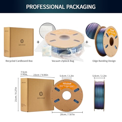Image of ERYONE Burnt Titanium PLA Filament 3D Printer PLA Filament 1.75mm + /- 0.03mm, Glitter PLA Filament 1KG Cardboard Spool(2.2LBS), Technological Blue