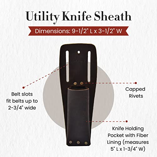 Style N Craft Utility Knife Sheath, Full-Grain Oiled Leather Knife Sheath, Compatible With Most Curved-Handle Knives (#70010) #TOP2