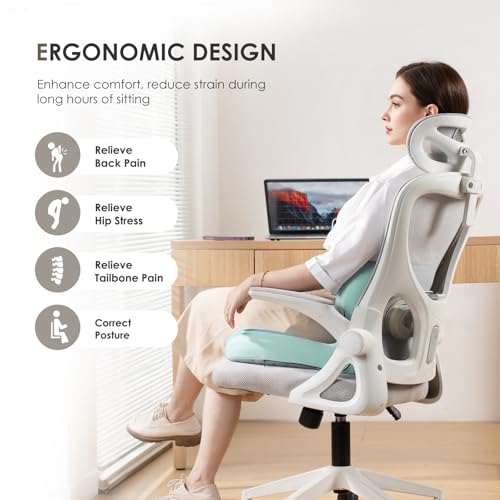 FLORICH Memory Foam Truck Seat Cushion,Car Seat Cushion and Lumbar Support Pillow for Office Chair, Ergonomic Back Support & Sciatica Relief for Long Drives(Green) by FLORICH - Used condition - Image 7