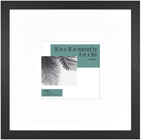 MCS Studio Gallery Frame, Black Woodgrain, 16 x 16 in matted to 8 x 8 in , Single