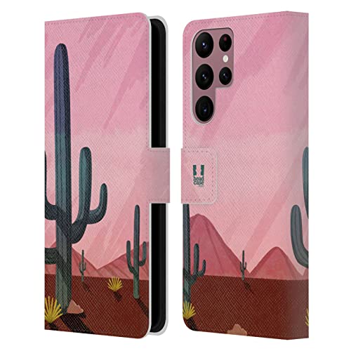 Étui Samsung S22 Ultra 5G Head Case Designs Cactus Portefeuille Cuir