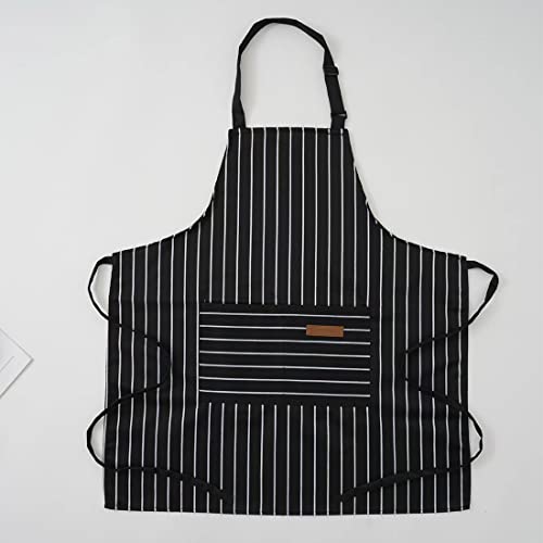 Ruibolu Adjustable Bib Apron With 2 Pockets Cooking Kitchen Cotton Aprons For Women Men Chef Restaurant Bbq Painting Crafting thumb #4