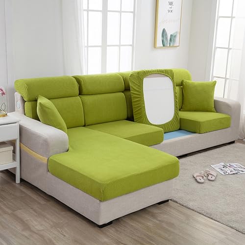 Housse de canapé élastique en tissu moderne vert de rechange - 2
