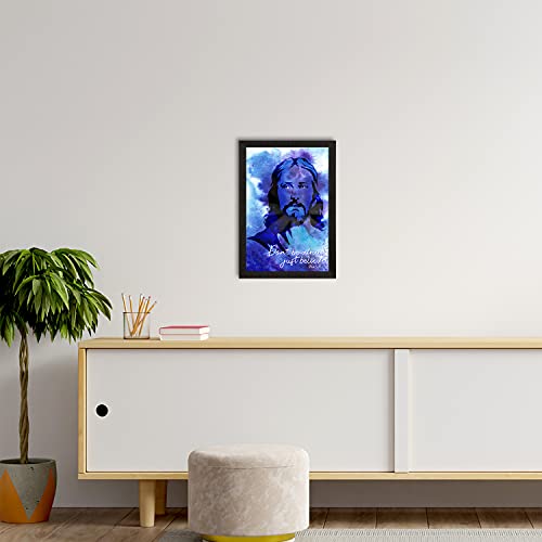 Image of eCraftIndia Don't be Afraid, Just Believe Jesus Christ Satin Matt Texture UV Art Painting