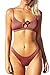CUPSHE Women's Fluffy Cloud Tie Bikini Set Beach Swimwear Bathing Suit,Red,Medium