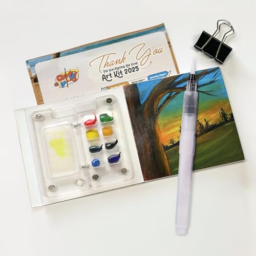 Image of The Crafthives Mini Travel Art Kit Acrylic- Mini Palette for Painting, Colour Palette, Acrylic Pallets for Bed - Compact Painting Set for Artists