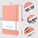 AHGXG Bullet Dotted Journal - 320 Numbered Pages Dot Grid Notebook A5 Thick Journal, 100gsm Thick Dotted Paper, Leather Hardcover,Inner Pocket, 5.75'' × 8.38'' - Pink