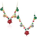 Set di gioielli natalizi lucidi: nella confezione sono contenuti 2 pezzi di collane a tema natalizio, queste classiche collane con ciondolo natalizio sono accessori delicati da abbinare al tuo costume natalizio, carino e bello